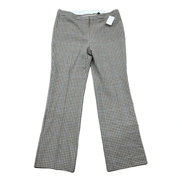 BOSS Beige Regular Fit Trousers in Checked Stretch Material 14 - Picture 2 of 5